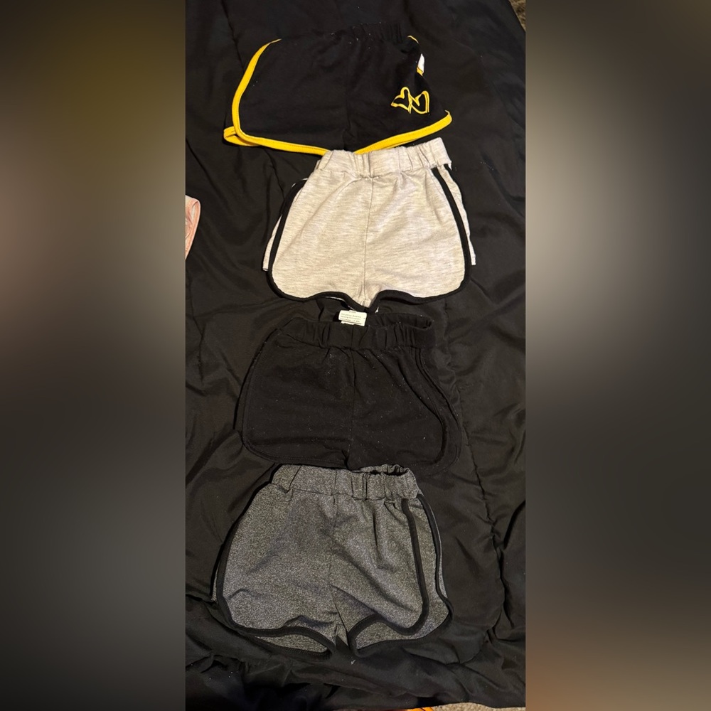 SHEIN Kids' Black and Gray Shorts Trio